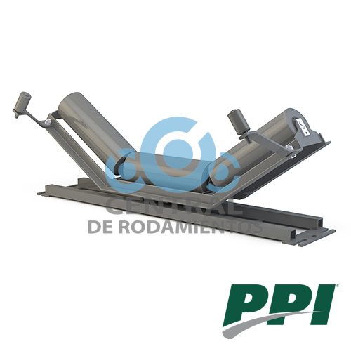 Estacion de rodillos, tipo Troughing Equal, CEMA B, Diametro de rodillo 4 pulgadas, Ancho de banda 24 pulgadas, grado de inclinacion de la artesa 35 Â°, PPI