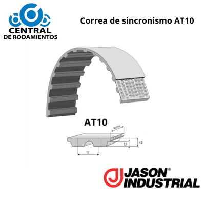 Correa de sincronismo, AT10-1100-32, Longitud 1100 mm, Numero de dientes 110, Ancho 32 mm, jason