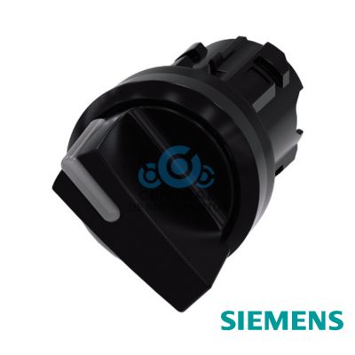 Selector iluminable, 22 mm, redondo, plástico, negro, muletilla corta, 2 posiciones O-I, sostenido, ángulo de maniobra 90°, 10:30h/13:30 h