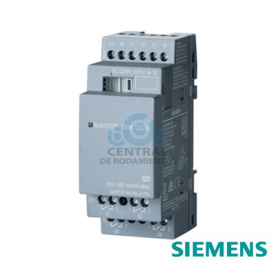 Modulo ampl. LOGO! DM8 24R, FA/E/S: 24V/24V/rele, 2TE 4 DI/4 DO, AC/DC/NPN Input para LOGO! 8