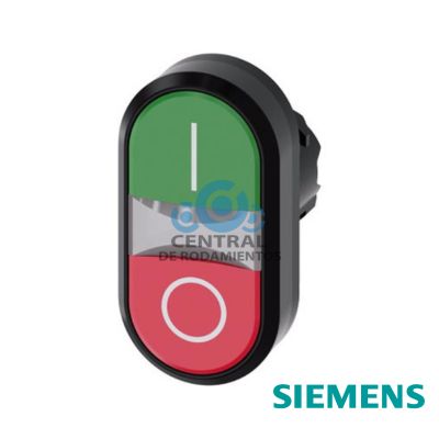 pulsadores dobles iluminado, 22 mm, redondo, plastico, verde: I, rojo: O, pulsadores, rasante