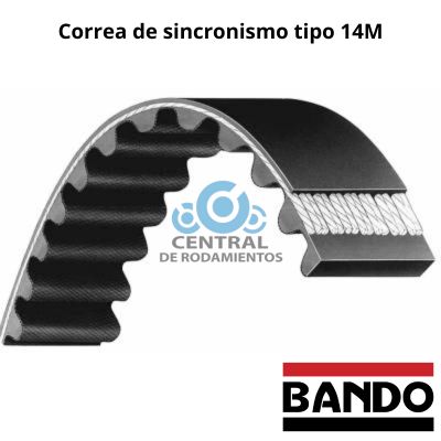 Correa de sincronismo, 1400-14M-55, Longitud externa 1400 mm, Numero de dientes 100,  Ancho 55 mm, bando