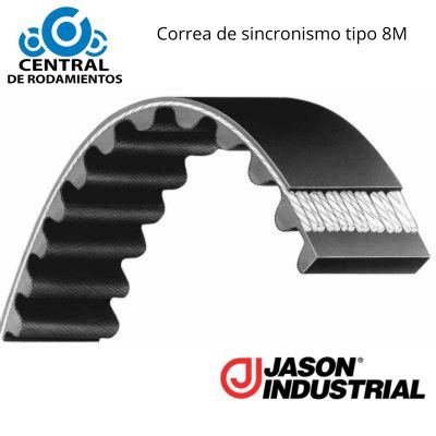 Correa de sincronismo, 3048-8M-50, Longitud externa 3048 mm, Numero de dientes 381,  Ancho 50 mm, jason