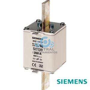 Cartucho de fusibles SITOR, con contactos de cuchilla, NH2, Entrada: 350 A, gS, Un AC: 690 V, Un DC: 250 V, indicador de fusion superior