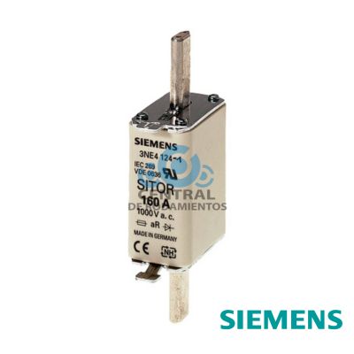 Cartucho de fusibles SITOR, con contactos de cuchilla, NH0, Entrada: 125 A, aR, Un AC: 1000 V, Un DC: 440 V, indicador de fusion superior