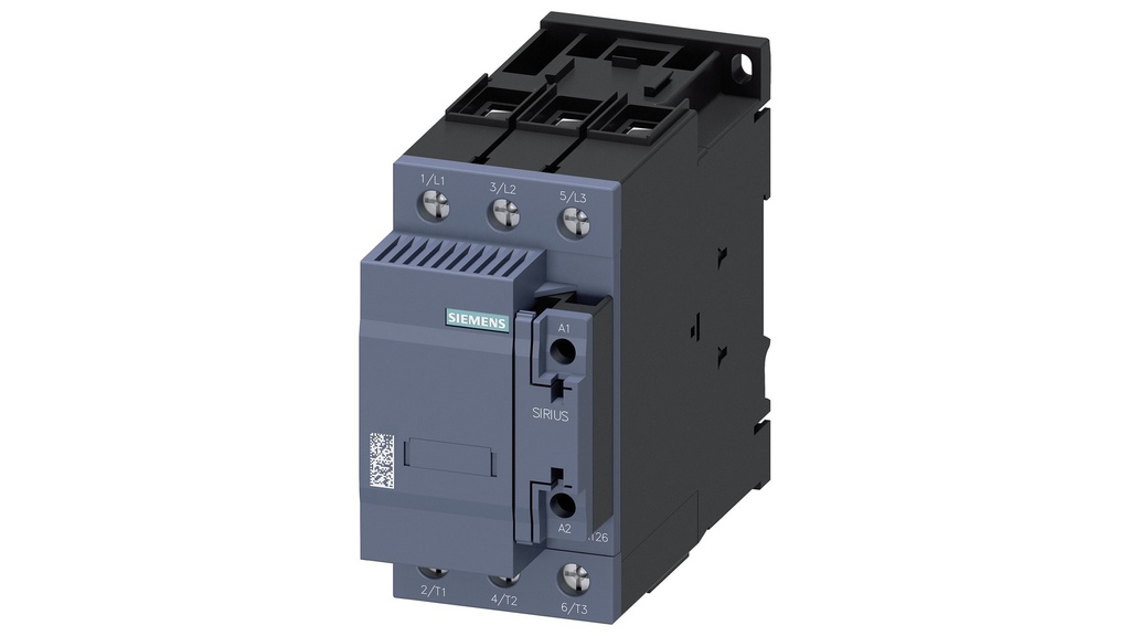 contactor para condensador, AC-6b 50 kVAr, /400 V, tripolar, 175-280 V AC/DC, 50/60 Hz, con varistor integrado, contactos auxiliares: 2 NC, borne de tornillo, tamano: S2