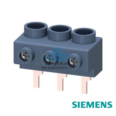 Borne de alimentacion trifasico para embarrado trifasico para tamano S0 y S00 Conexion desde arriba Conexiones con forma de pin