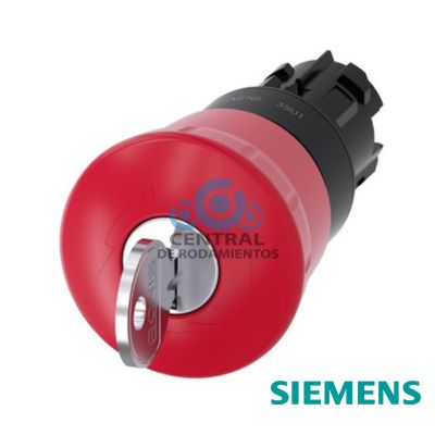 Pulsador de seta de parada de emergencia, 22 mm, redondo, plástico, rojo, 40 mm, con cerradura RONIS, N.º de cerradura SB30, enclavamiento positivo, según EN ISO 13850 desenclavamiento por llave