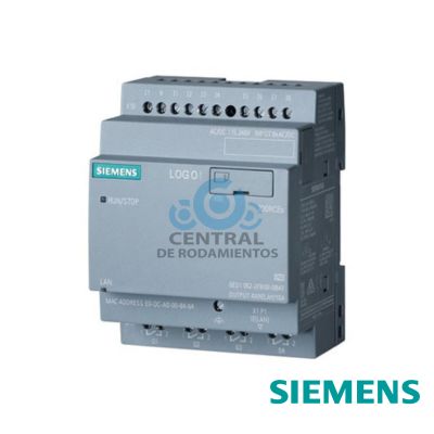 LOGO! 24CE, módulo lógico, display FA/E/S: 24 V/24 V/24 V trans., 8 DI (4 AI)/4 DO, mem. 400 bloques, posibilidad de ampliación modular, Ethernet servidor web integrado, Datalog, páginas web