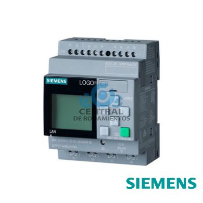 LOGO! 24RCE, modulo logico,display FA/E/S: 24 V AC/DC 24 V/rele, 8 DI/4 DO, mem. 400 bloques, posibilidad de ampliacion modular, Ethernet, servidor web integrado, Datalog, paginas web
