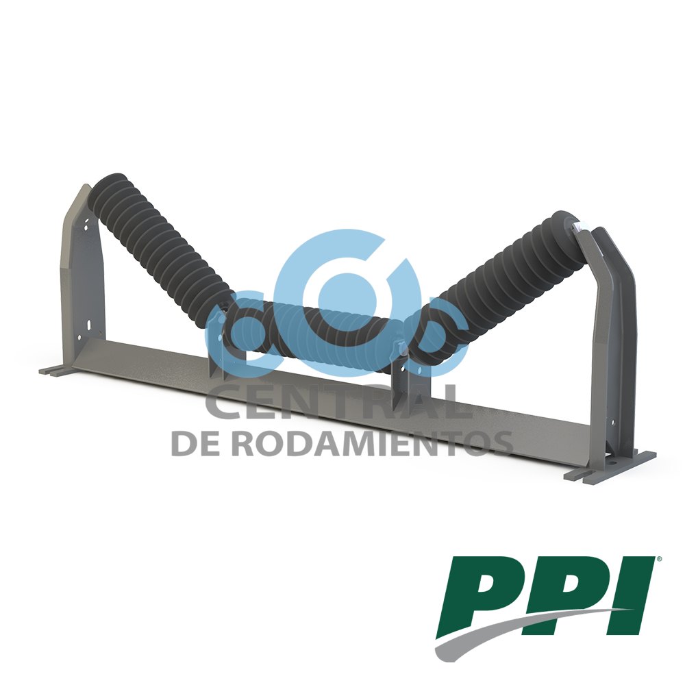 Rodillo, tipo Troughing Equal Impact, CEMA D, Diametro del rodillo 5 pulgadas, Ancho de banda 14 pulgadas, PPI