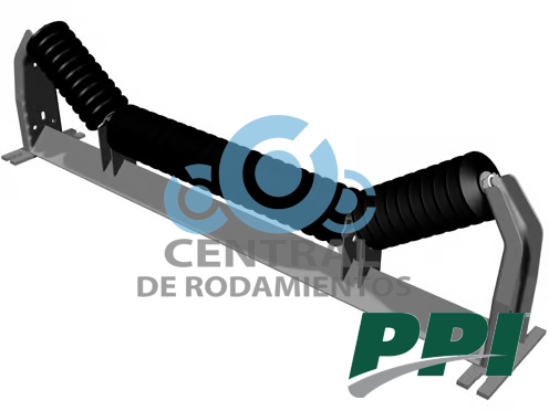 Estacion de rodillos, tipo Troughing Unequal, CEMA E, Diametro de rodillo 6 pulgadas, Ancho de banda 84 pulgadas, grado de inclinacion de la artesa 20 Â°, PPI