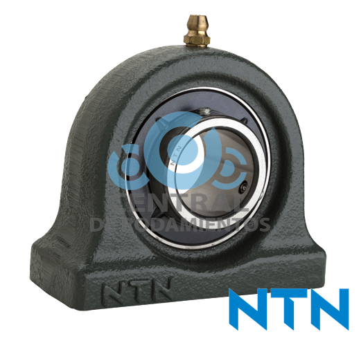 Chumacera de banco, UCUP204, Banco de 2 pernos, Diametro de eje 20 mm, Carcasa de Acero, Tornillo de fijacion, NTN