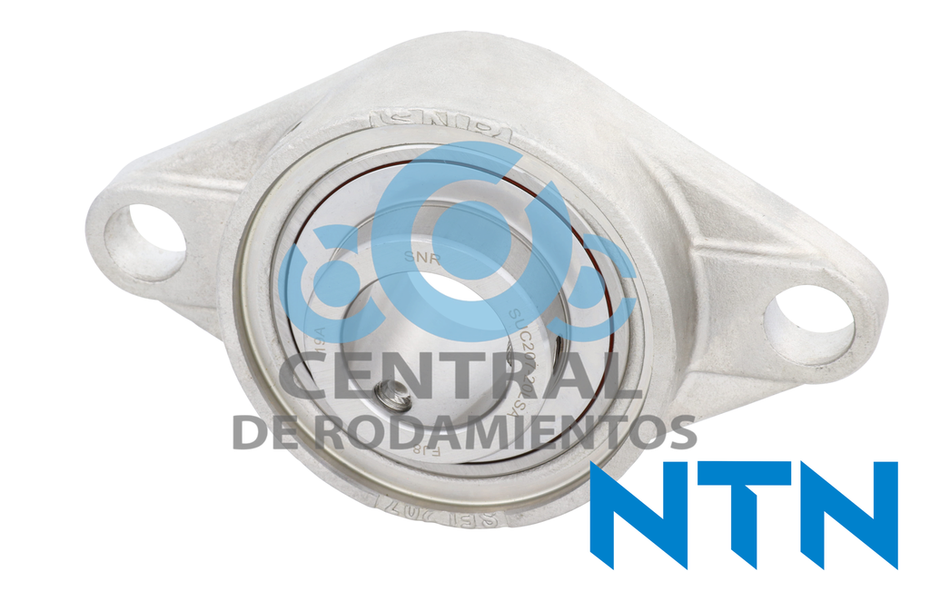 Chumacera de brida, SUCFL204-12, Brida de 2 pernos, Diametro de eje 19.05 mm, Carcasa de Acero inoxidable, NTN