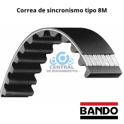 Correa de sincronismo doble dentada, 1760-D8M-30, Longitud 1760 mm, Ancho 30 mm, Numero de dientes 220, BANDO