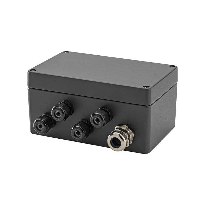 Junction box SIWAREX JB; die-cast aluminum quality to connect in parallel up to 4 load cells in 4-wire or 6-wire system; degree of protection: IP66; dimensions: 100 x 160 x 81 mm