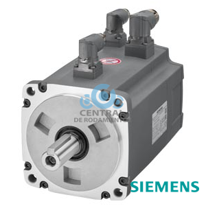 SIMOTICS S-1FL6-1FL6 Tensión de empleo 400 V 3 AC PN=1 kW; NN=2000 1/min M0=6 Nm; MN=4,78 Nm Altura de eje 65 mm, con conector acodado; encóder incremental 2500 incr./vuelta con chaveta, tolerancia N sin freno de mantenimiento Grado de protección IP65 con junta anular compatible con los convertidores SINAMICS V70 y V90