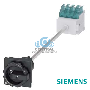 SENTRON, interruptor-seccionador 3LD, interruptor principal, 4 polos, Iu: 16 A, Potencia de empleo / con AC-23 A a 400 V: 7,5 kW, Fijación en base con acoplamiento de puerta, Accionamiento giratorio, negro, Fijación por 4 taladros de la maneta