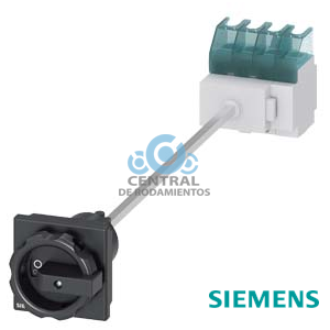 SENTRON, interruptor-seccionador 3LD, interruptor principal, 4 polos, Iu: 32 A, Potencia de empleo / con AC-23 A a 400 V: 11,5 kW, Fijación en base con acoplamiento de puerta, Accionamiento giratorio, negro, Fijación por 4 taladros de la maneta