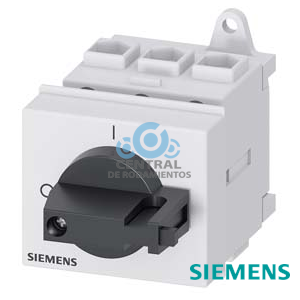 SENTRON, interruptor-seccionador 3LD, interruptor principal, 3 polos, Iu: 32 A, Potencia de empleo / con AC-23 A a 400 V: 11,5 kW, montaje en armarios de distribución, accionamiento de muletilla, negro, Manilla directamente en el interruptor