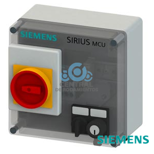 Arrancador de motor SIRIUS MCU Caja grado de protección IP55 plástico Comunicación sin Maniobra electromecánica Protección de cortocircuito con interruptor automático arrancador directo Freno sin Gama 12 A interruptor automático para protección de motores con bimetal térmico Mando manual con enclavamiento Conexión de pasacables M eléctrico Versión EGH