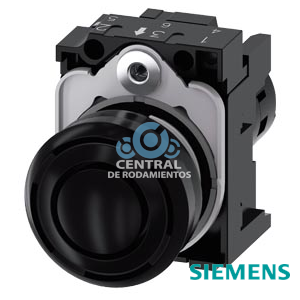 Avisador acústico, compacto, 22 mm, redondo, plástico, negro, tono continuo de 2,4 kHz, IP40, presión acústica mín. 80 dB/10 cm, con soporte, tensión de empleo 230 V AC, borne de tornillo