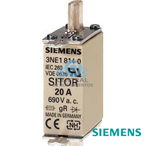 Cartucho de fusibles SITOR, con contactos de cuchilla, NH000, Entrada: 16 A, gS, Un AC: 690 V, Un DC: 250 V, indicador de fusion superior