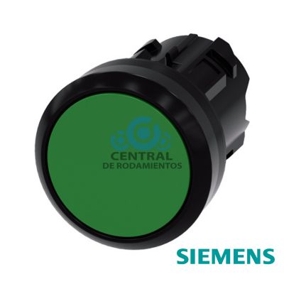 pulsador, 22 mm, redondo, plastico, verde, boton, rasante contacto momentaneo