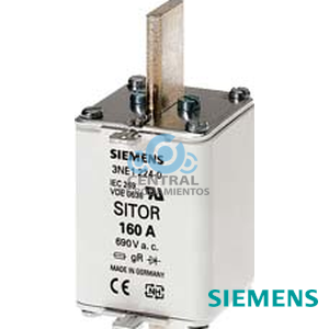 Cartucho de fusibles SITOR, con contactos de cuchilla, NH1, Entrada: 160 A, gS, Un AC: 690 V, Un DC: 250 V, indicador de fusion superior