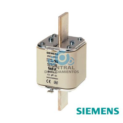 Cartucho de fusibles SITOR, con contactos de cuchilla, NH3, Entrada: 630 A, gS, Un AC: 690 V, Un DC: 440 V, indicador de fusion superior