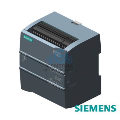 SIMATIC S7-1200, CPU 1212C, CPU compacta AC/DC/rele, E/S INTEGRADAS: 8 DI DC 24V; 6 DO, rele 2 A; 2 AI 0-10V DC, alimentacion: AC 85-264 V AC con 47-63 Hz, Memoria de programas/datos 50 KB