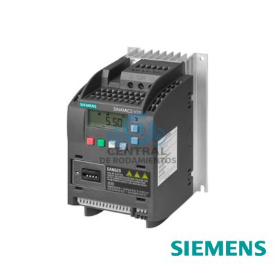 SINAMICS V20 380-480 V 3 AC – 15/+ 10 % 47-63 Hz potencia nominal 0,75 kW con sobrecarga del 150 % durante 60 s sin filtrar E/S: 4 DI, 2 DO, 2 AI, 1 AO bus de campo: USS/Modbus RTU con panel de