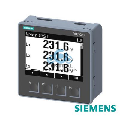 [7KM10200BA011DA0] SENTRON PAC1020 96 Ã— 96 mm dispositivo de vigilancia electrica incorporado en panel para medir magnitudes electricas protocolo: Modbus RTU con display grafico Ue nominal max.: 400/230 V 45-65 Hz