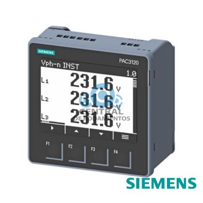 SENTRON PAC3120 LCD 96 Ã— 96 mm Dispositivo de vigilancia electrica incorporado en panel para medir magnitudes electricas Protocolo: Modbus RTU con display grafico Ue nominal: 690/400 V 45-65 Hz