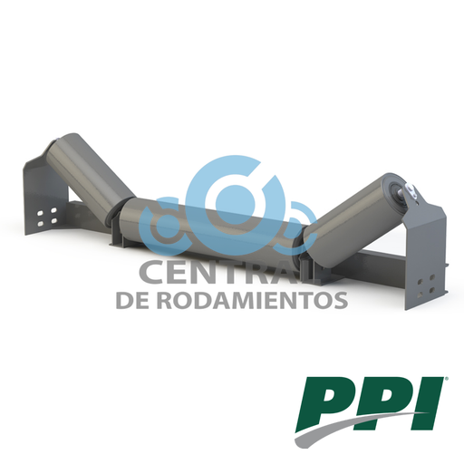 Estacion de rodillos, tipo Channel Inset Troughing, CEMA C, Diametro de rodillo 5 pulgadas, Ancho de banda 54 pulgadas, grado de inclinacion de la artesa 35 Â°, PPI