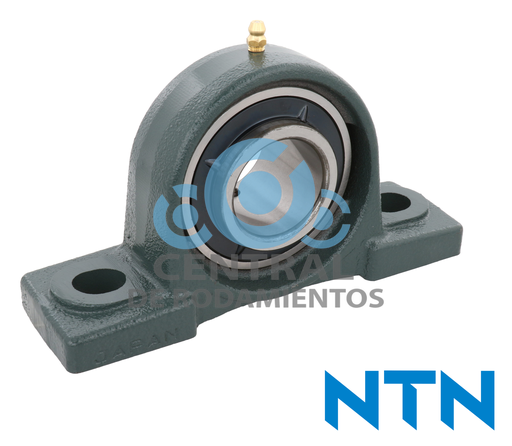 Chumacera de banco, UCP208-24SS, Banco de 2 pernos, Diametro de eje 38.10 mm, Carcasa de Acero inoxidable, Tornillo de fijacion, NTN