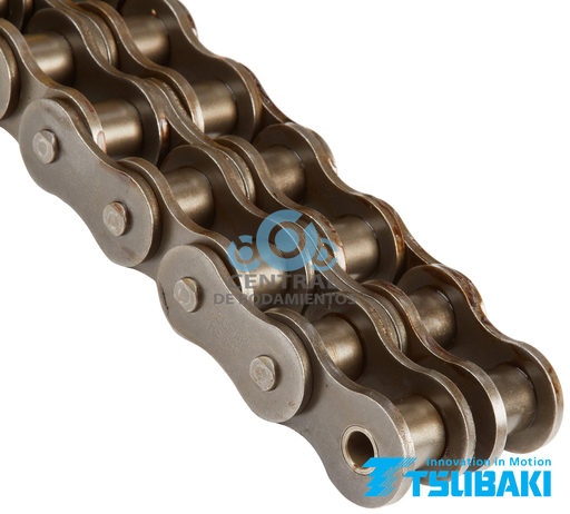 Caja de cadena de rodillos remachados, 12B-2R, Numero de cadena & paso 12B / 19.05 mm, Numero de hileras 2, Caja con 10 pies de longitud de cadena, Tsubaki