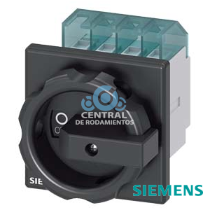 SENTRON, interruptor-seccionador 3LD, interruptor principal, 4 polos, Iu: 16 A, Potencia de empleo / con AC-23 A a 400 V: 7,5 kW, con fijación frontal, Accionamiento giratorio, negro, Fijación por 4 taladros de la maneta