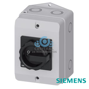 SENTRON, interruptor-seccionador 3LD, interruptor principal, 3 polos, Iu: 32 A, Potencia de empleo / con AC-23 A a 400 V: 11,5 kW, Caja de material aislante para pasacables métrico, Accionamiento giratorio, negro