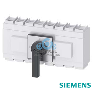 SENTRON, interruptor-seccionador 3LD, conmutador, 4 polos, Iu: 160 A, Potencia de empleo / con AC-23 A a 400V: 75 kW, con fijación frontal, accionamiento de muletilla, negro, Fijación por 4 taladros de la maneta