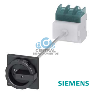SENTRON, interruptor-seccionador 3LD, interruptor principal, 3 polos, Iu: 100 A, Potencia de empleo / con AC-23 A a 400 V: 37 kW, Fijación en base con acoplamiento de puerta, Accionamiento giratorio, negro, Fijación por 4 taladros de la maneta