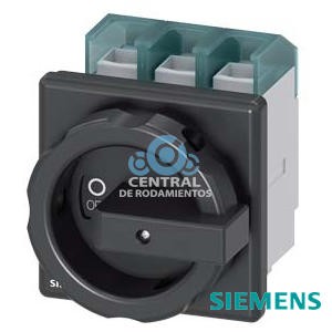 SENTRON, interruptor-seccionador 3LD, interruptor principal, 3 polos, Iu: 125 A, Potencia de empleo / con AC-23 A a 400 V: 45 kW, con fijación frontal, Accionamiento giratorio, negro, Fijación por 4 taladros de la maneta