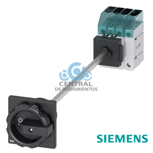 Interruptor-seccionador 3LD3, Iu 40 A interruptor principal 3 polos + N potencia asignada de empleo con AC-23 A a 400 V 18,5 kW fijación en la base Cuerpo con acoplamiento de puerta Fijación a taladro central 22,5 mm Mando giratorio negro 66 × 66 mm