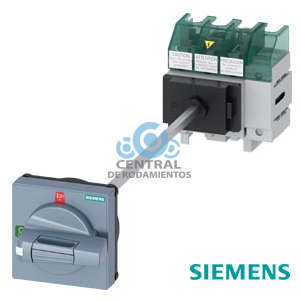 SENTRON, interruptor-seccionador 3LD5 UL, interruptor principal, 4 polos, aprobado según UL 489, UL 60947-4-1 e IEC 60947-3, UL: 30 A, SCCR 50 kA a 480 V AC, potencia de empleo a 480 V AC trifás.: 20 hp, IEC: 32 A, potencia de empleo con 23 A AC a 400 V: 15 kW, fijación en base con acoplamiento de puerta, variante neutralizable de accionamiento giratorio, estándar, 4 taladros fijación de la maneta sin compensación de tolerancia, incluye tapas cubrebornes para el lado de alimentación