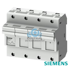 SENTRON, base portafusibles cilíndricos, 14x51 mm, 3P+N, Entrada: 50 A, Un AC: 690 V