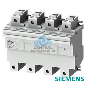 SENTRON, base portafusibles cilíndricos, 22x58 mm, 3P+N, Entrada: 100 A, Un AC: 690 V, Señalizador LED