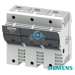 SENTRON, portafusibles, clase J, 3 polos, In: 60 A, Un AC: 600 V, montaje en versión DIN de perfil, las disposiciones nacionales de instalación deben tenerse en cuenta.