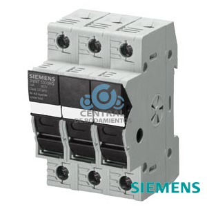 SENTRON, portafusibles, clase CC, tripolar, In: 30 A, Un AC: 600 V, las disposiciones nacionales de instalación se deben tener en cuenta versión estándar, montaje modular