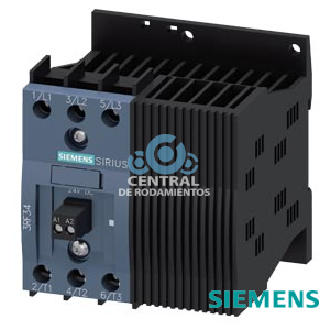 Contactor estático trifásico 3RF3 AC 53 / 16 A / 40 °C 48-480 V / DC 24 V controlado por 2 fases de conmutación instantánea borne de tornillo