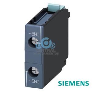 Bloque de contactos auxiliares frontal, 1 NC, retardado, bornes de tornillo, para contactores 3RT1